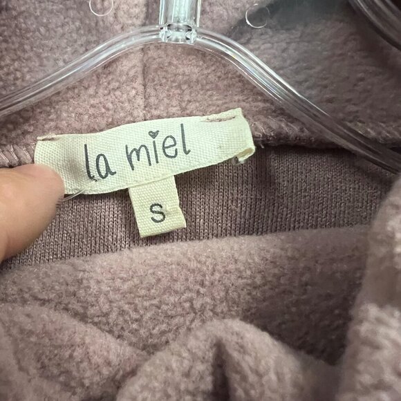 La Miel Cowl Neck Fleece Top Mauve Women's Size Small Long Sleeve - Picture 8 of 9